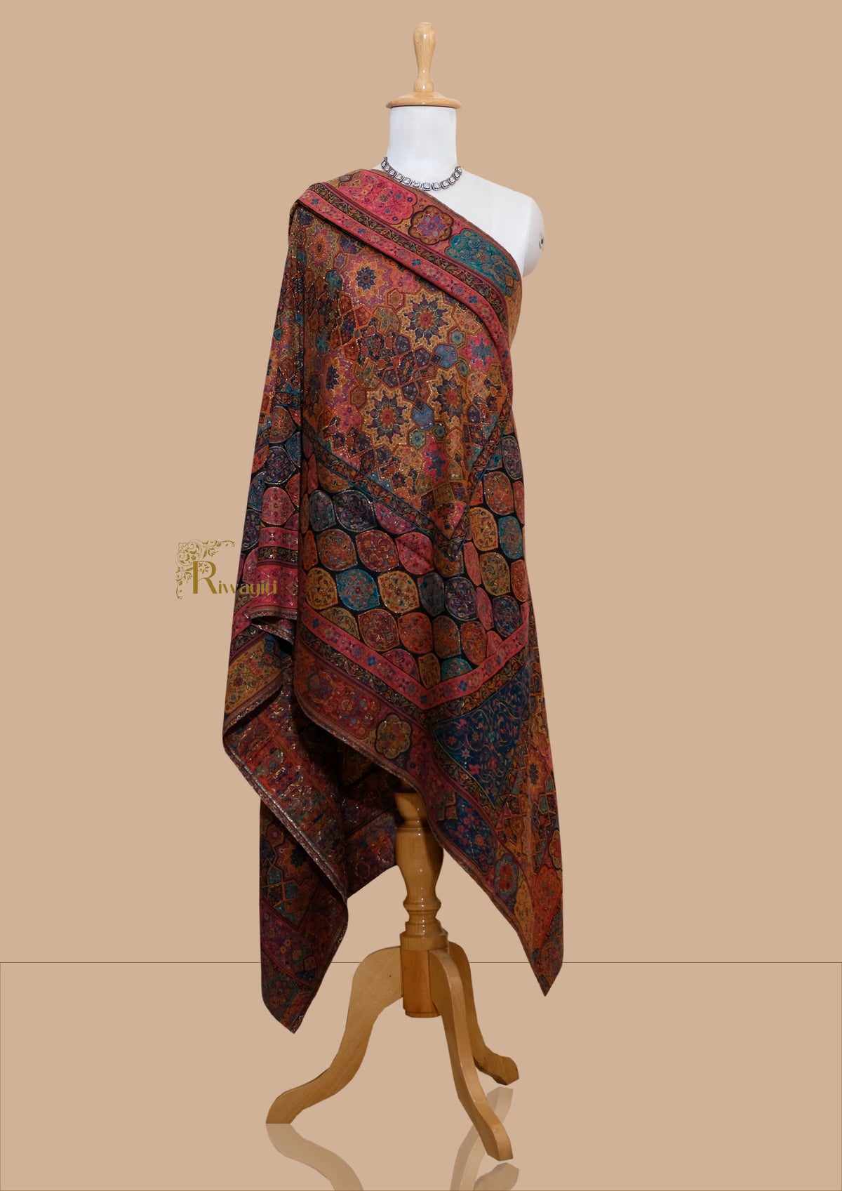 Riwayiti Women Kalamkaari Shawl, Fine Wool