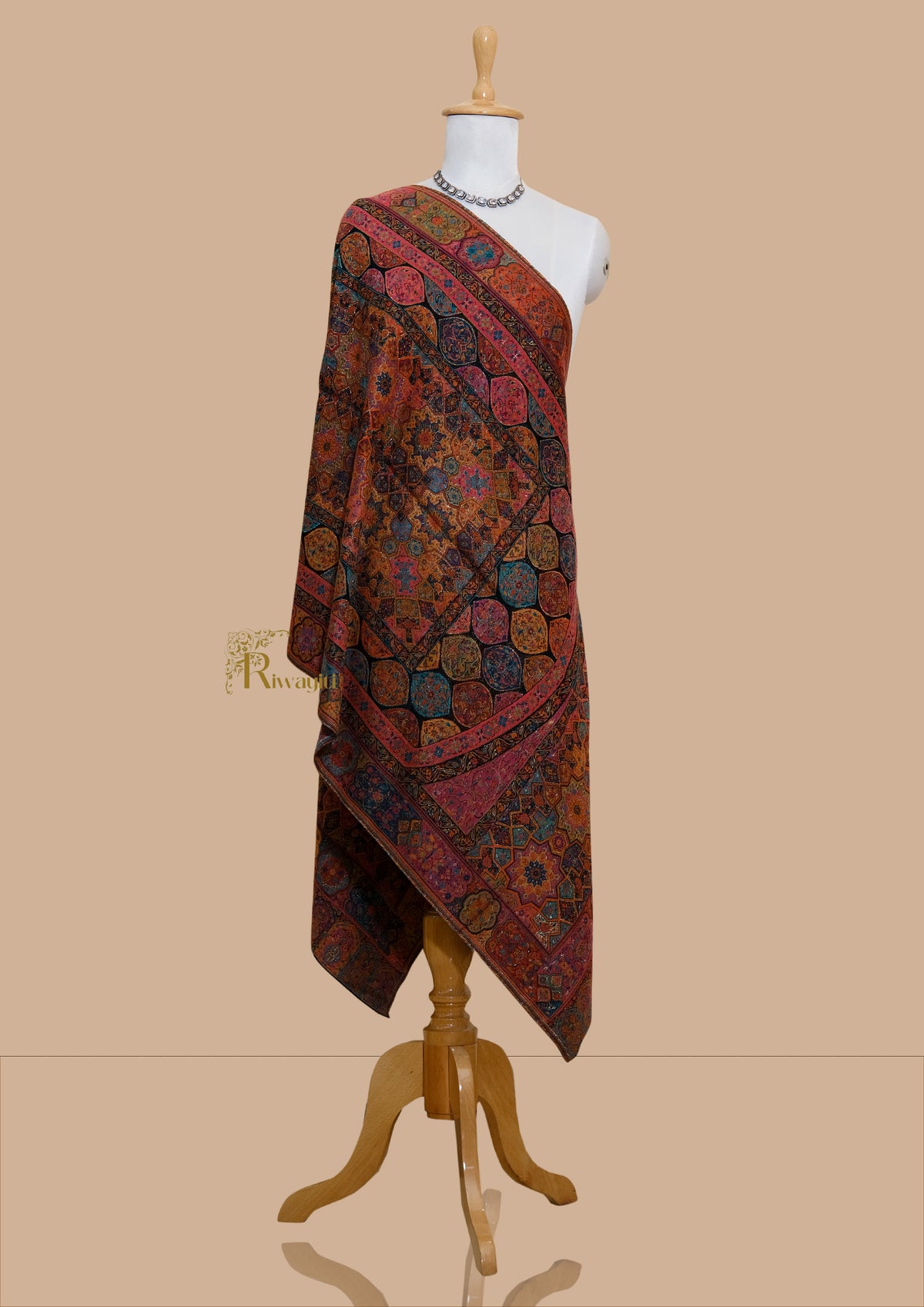 Riwayiti  Women Kalamkaari Stole, Fine Wool